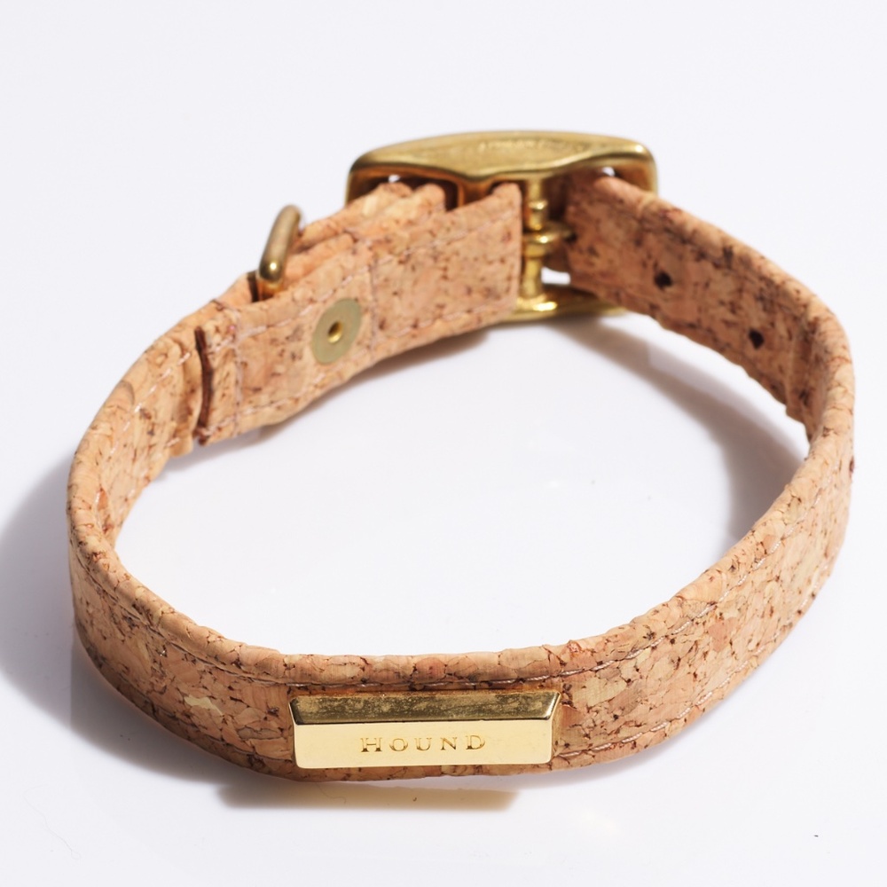 Cork Dog Collar by Hound Collection with Gold Bar Logo